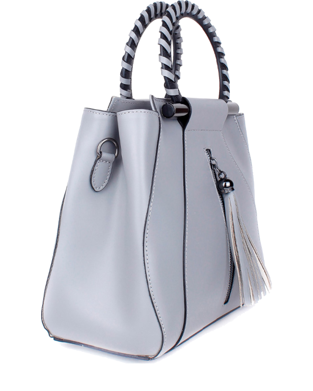Bolso de mano de piel italiana Organo Gris