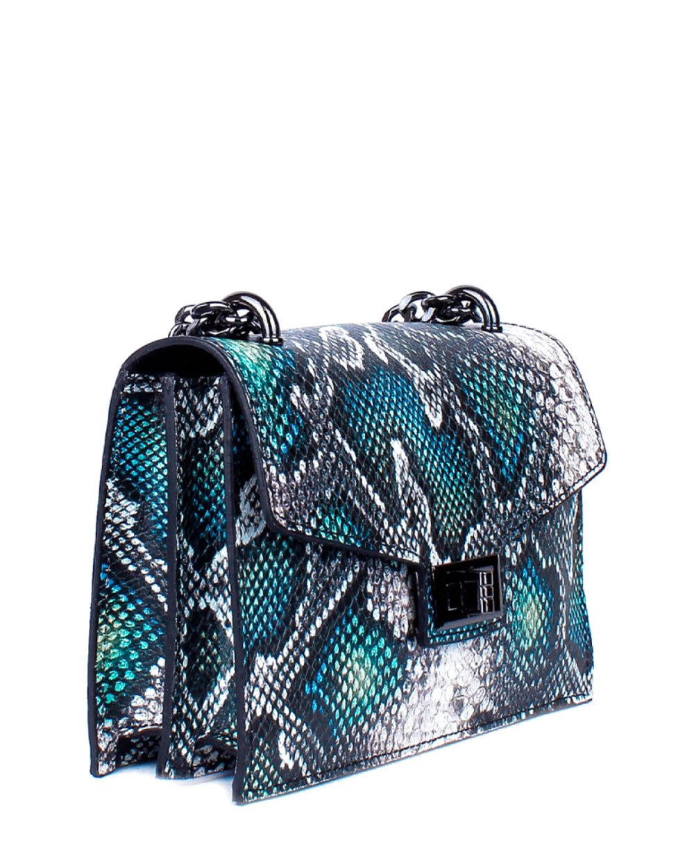 Bandolera de piel italiana Verde 3941-08-35