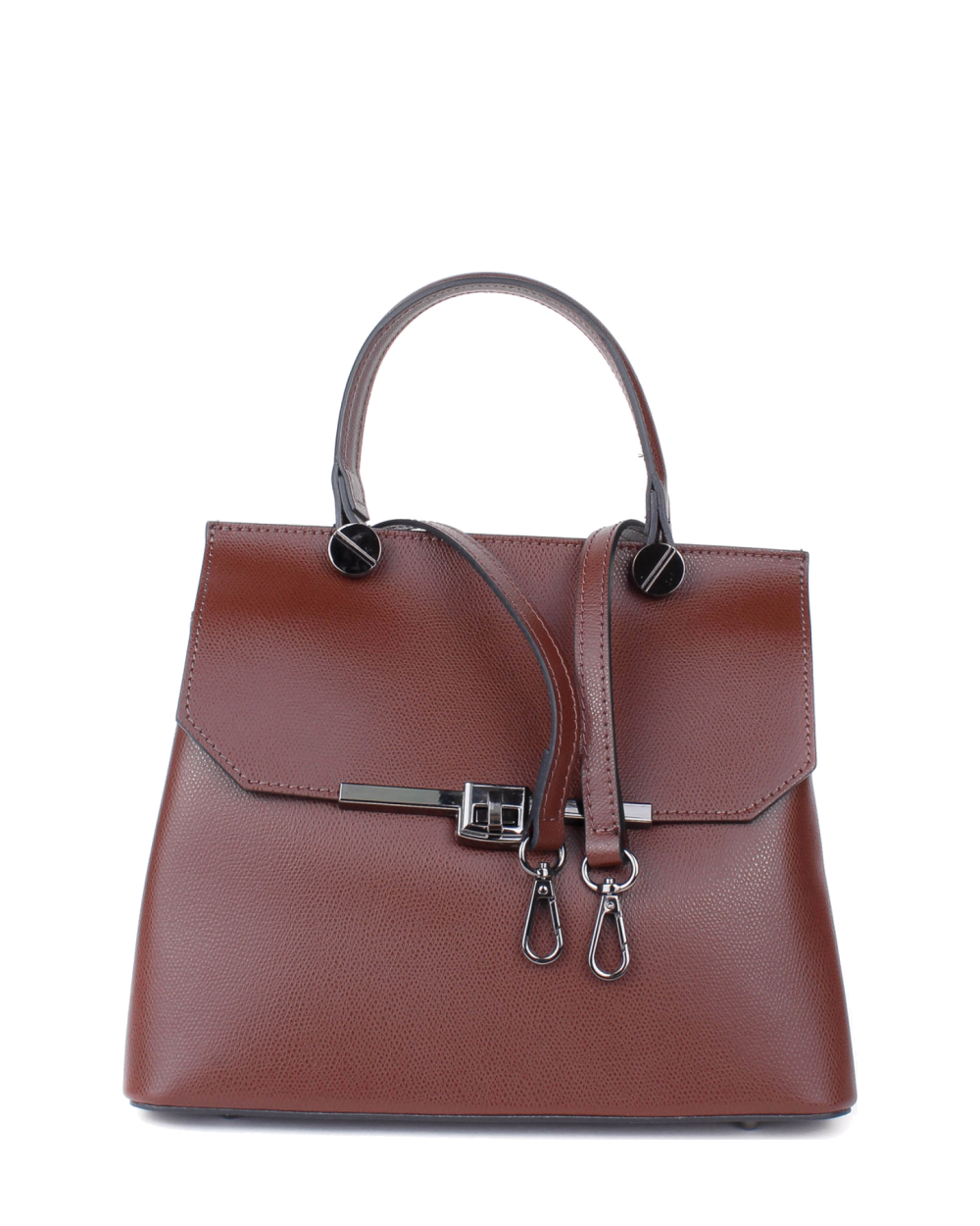 Bolso de mano de piel italiana Alto Marrón