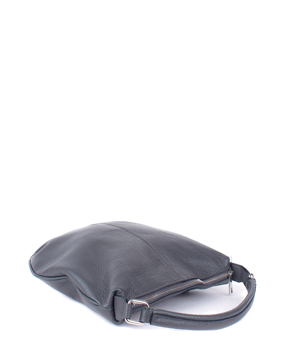 Bolso de mano de piel italiana Basso Gris