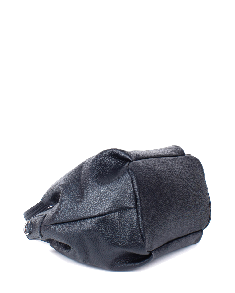 Bolso de mano de piel italiana Campanula Negro