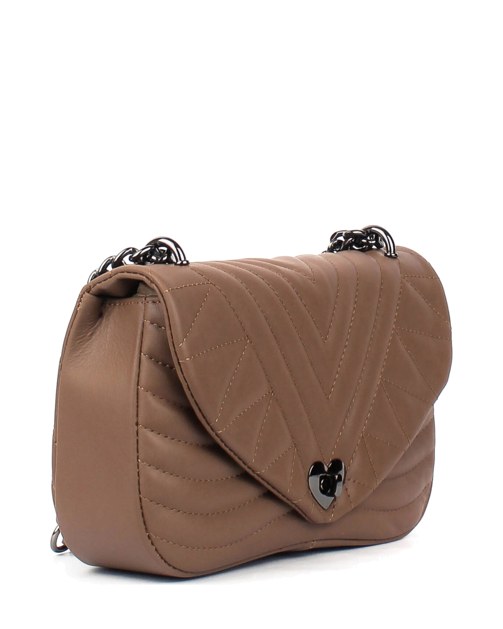 Bandolera de piel italiana Gris, Marrón 3388-104-37