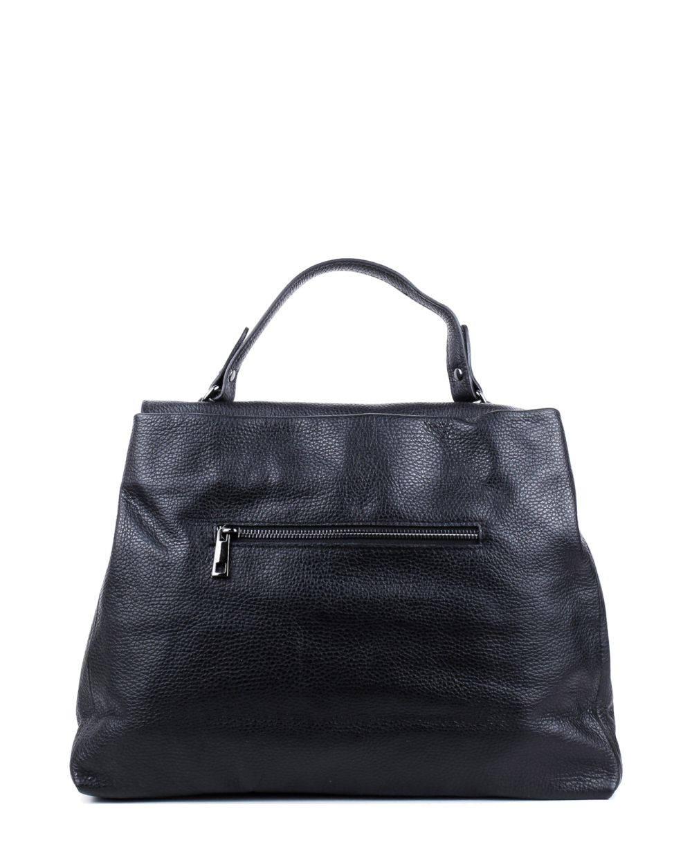 Bolso de mano de piel italiana LUNGA Negro