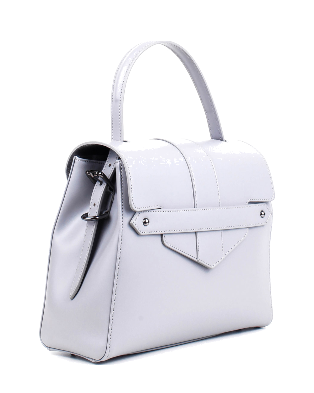 Bolso de mano de piel italiana DIVISI Gris