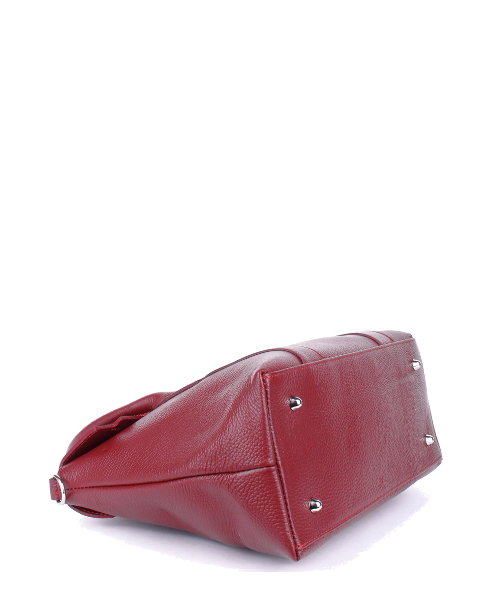 Bolso de mano de piel italiana Borgoña