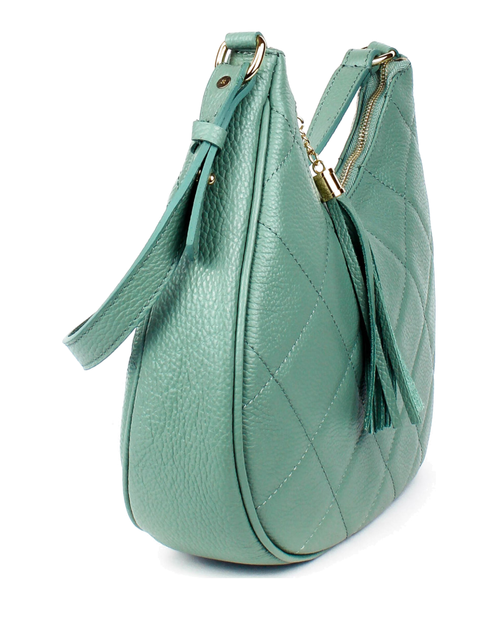 Bandolera de piel italiana Verde 3322-81-37