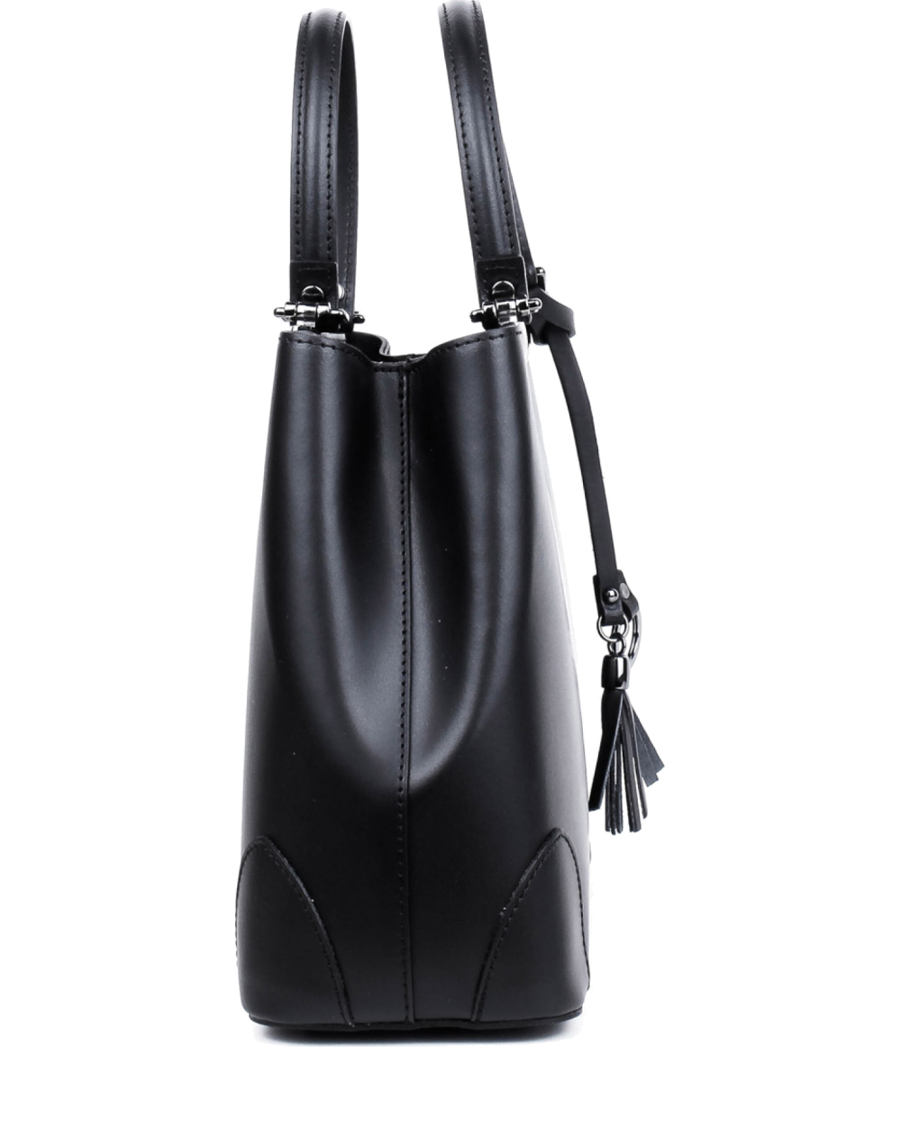 Bolso Tote de piel italiana FIORI Negro