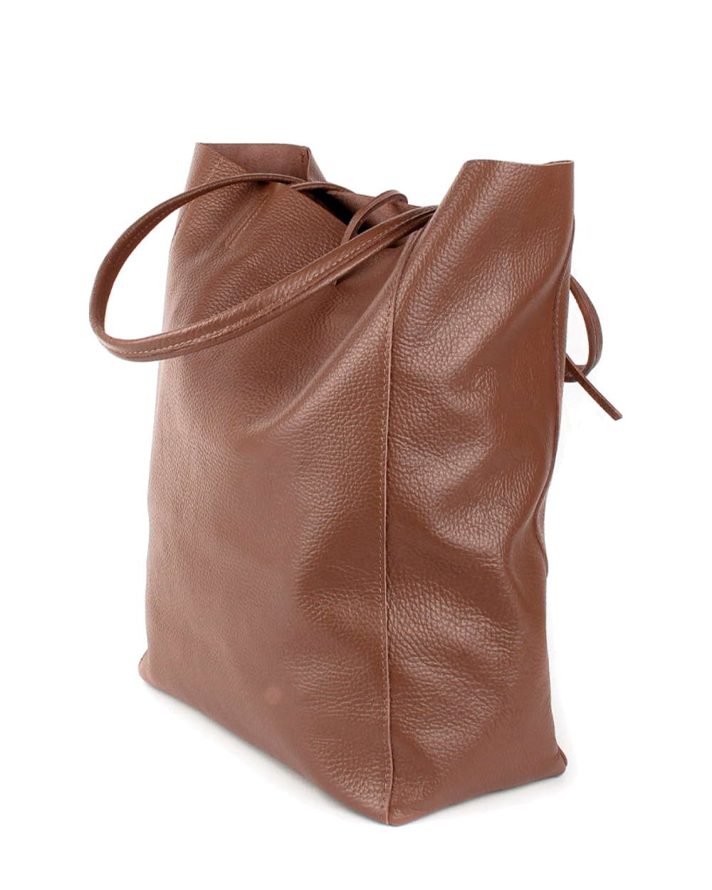 Shopper de piel italiana LARGO Marrón