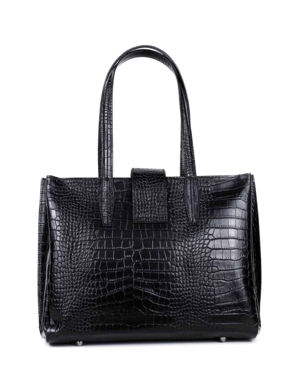 Bolso de mano de piel italiana Accordy Negro