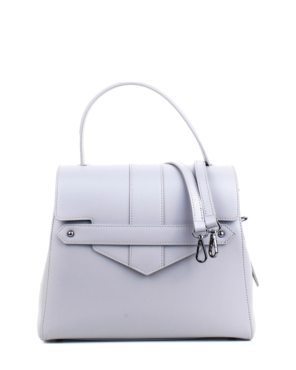 Bolso de mano de piel italiana DIVISI Gris