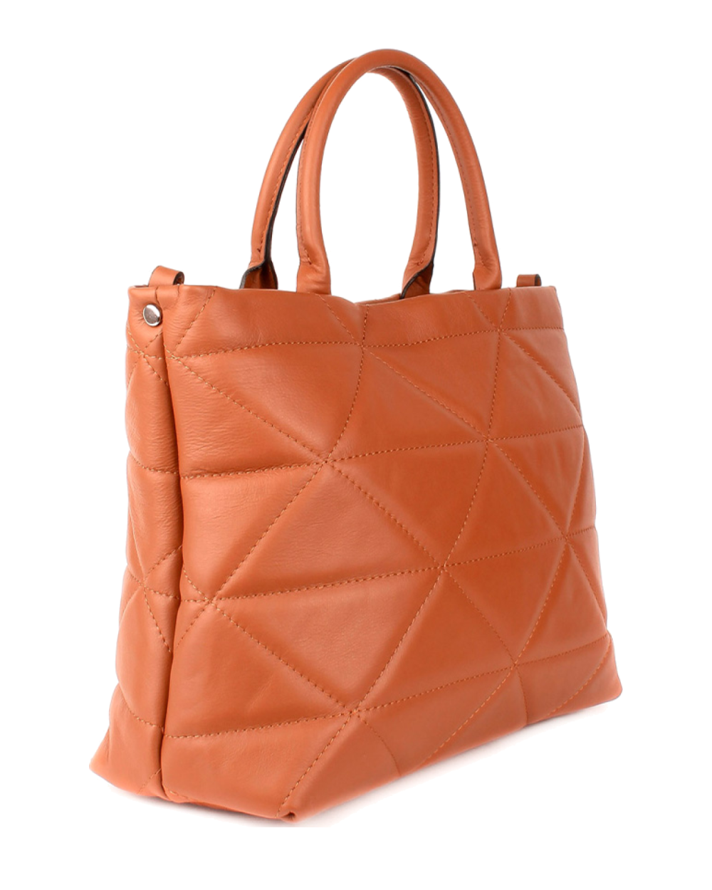 Bolso de mano de piel italiana Armonico Marrón