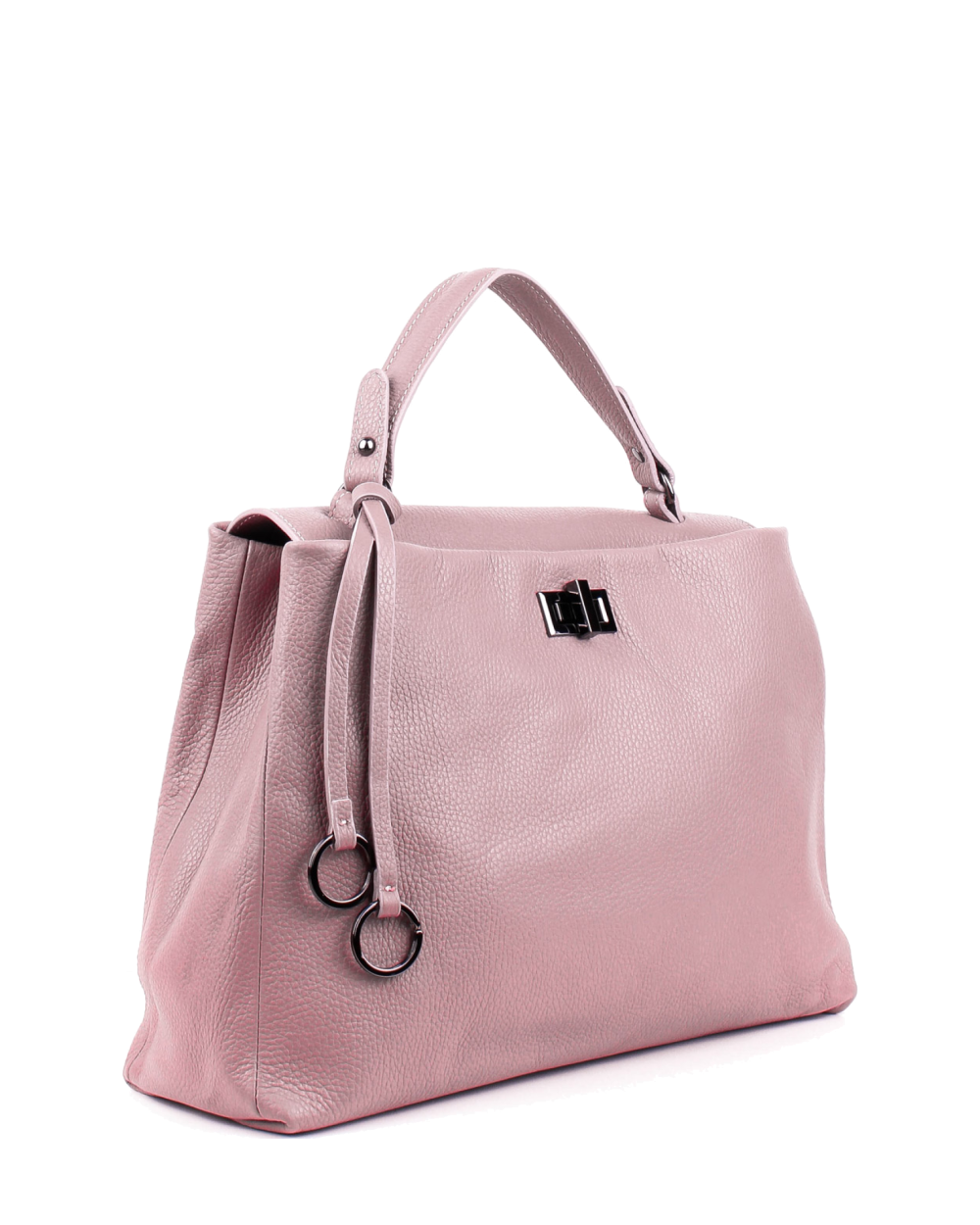 Bolso de mano de piel italiana LUNGA Rosa