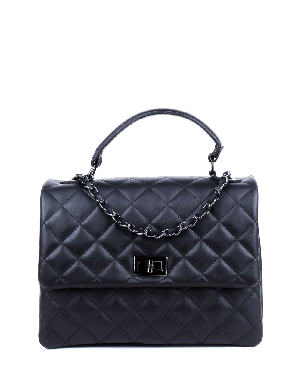 Bolso de mano de piel italiana AGUILERA Negro
