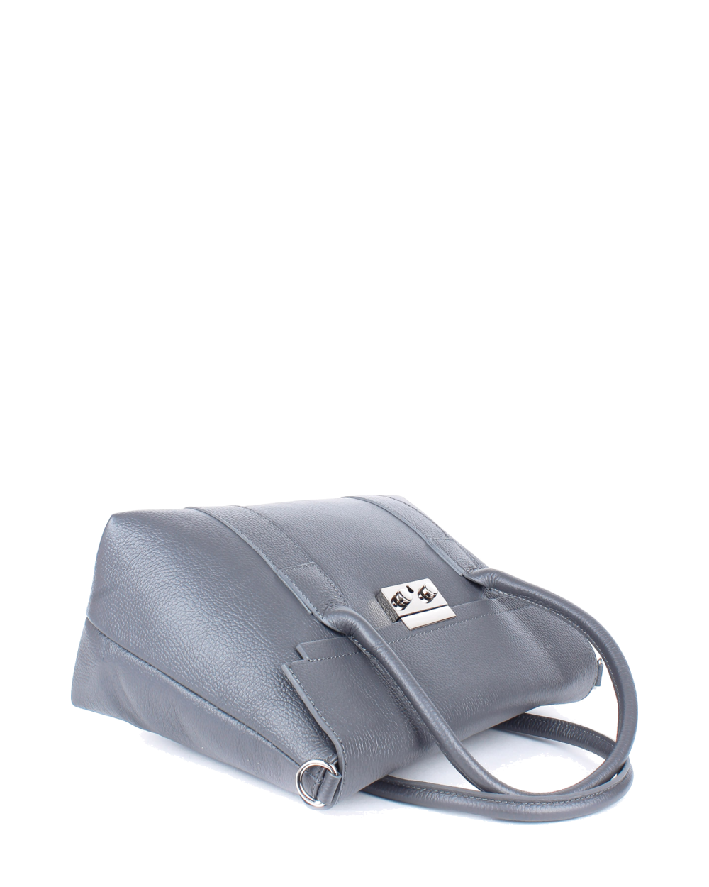 Bolso de mano de piel italiana Armonico Gris