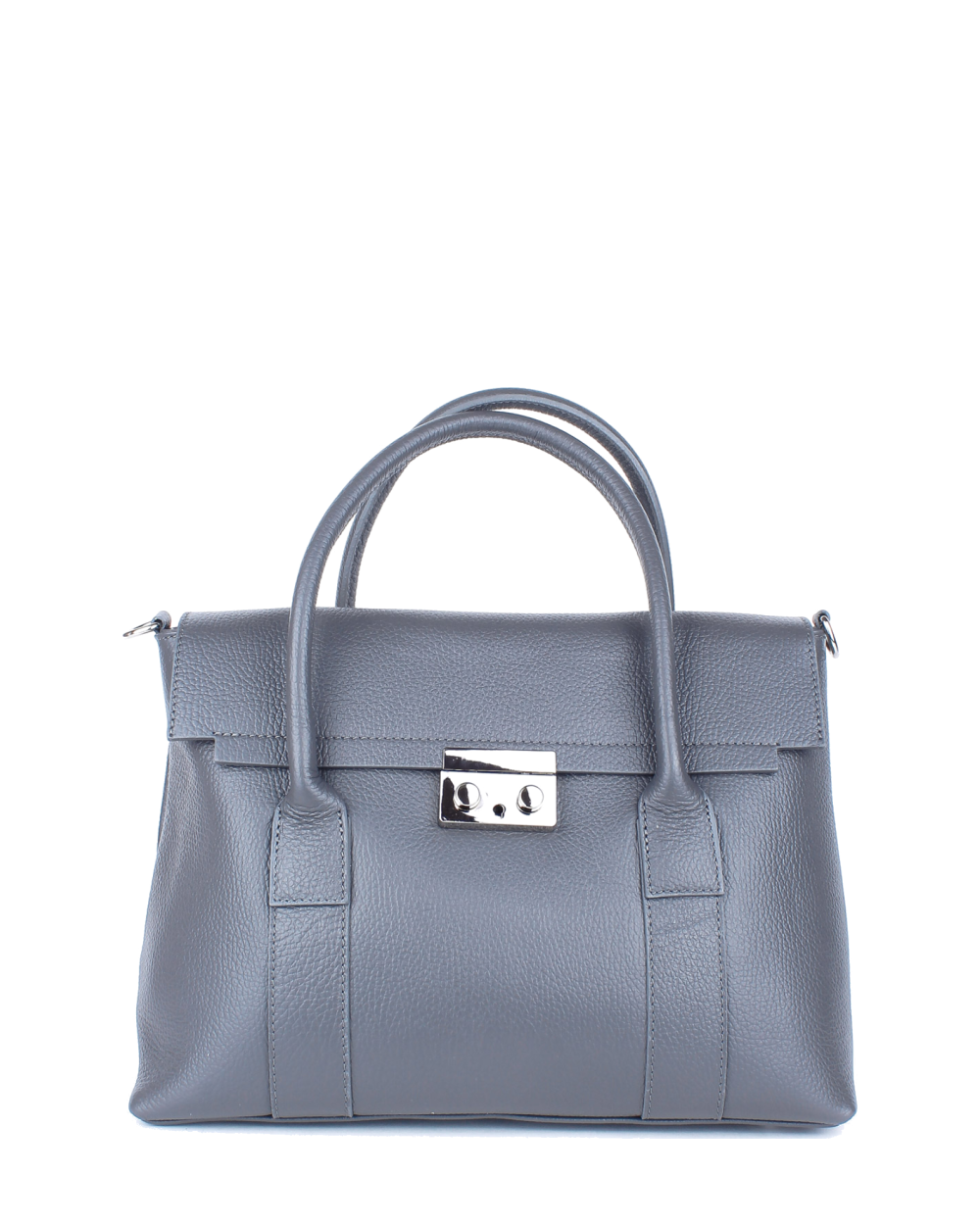 Bolso de mano de piel italiana Armonico Gris