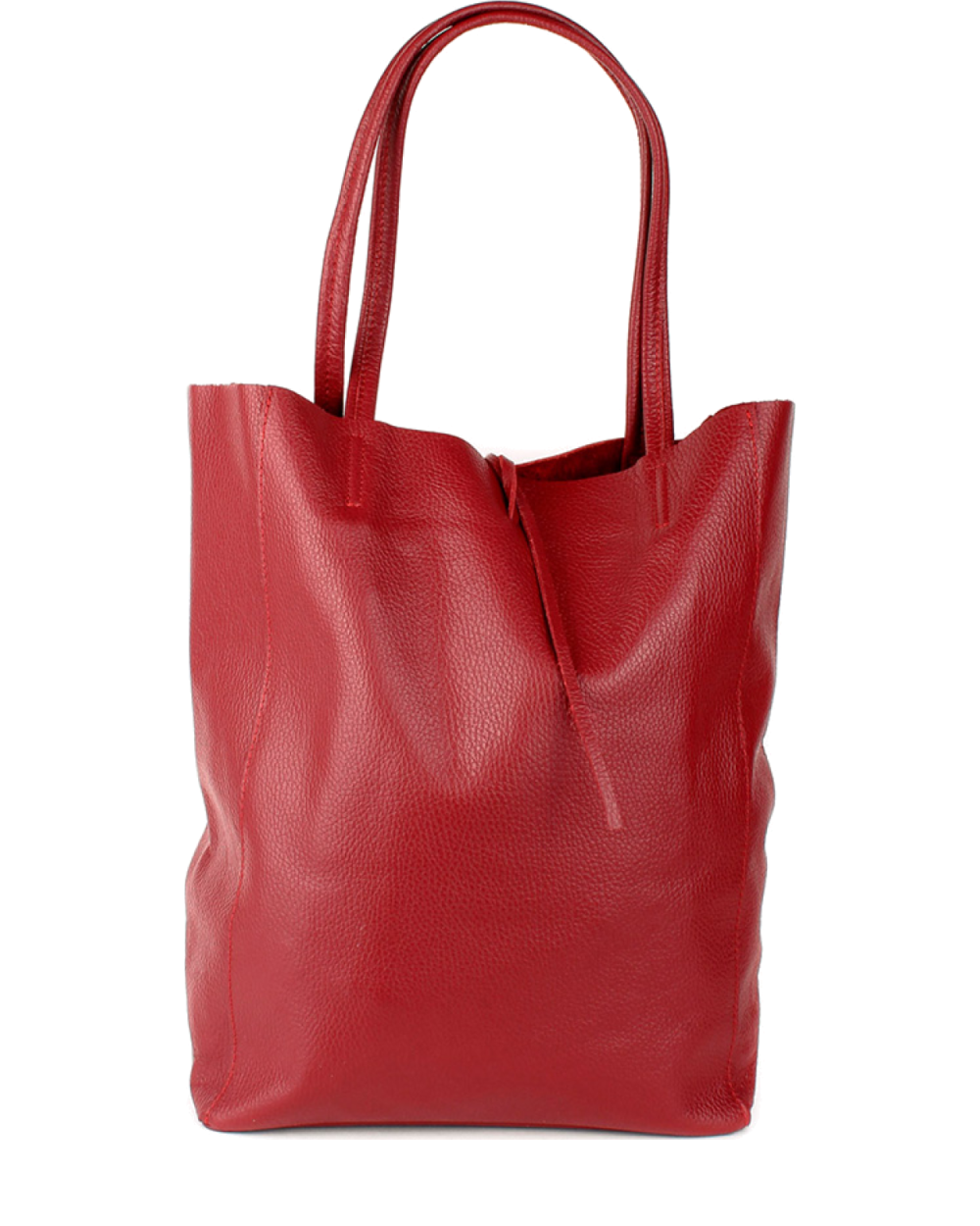 Shopper de piel italiana LARGO Borgoña