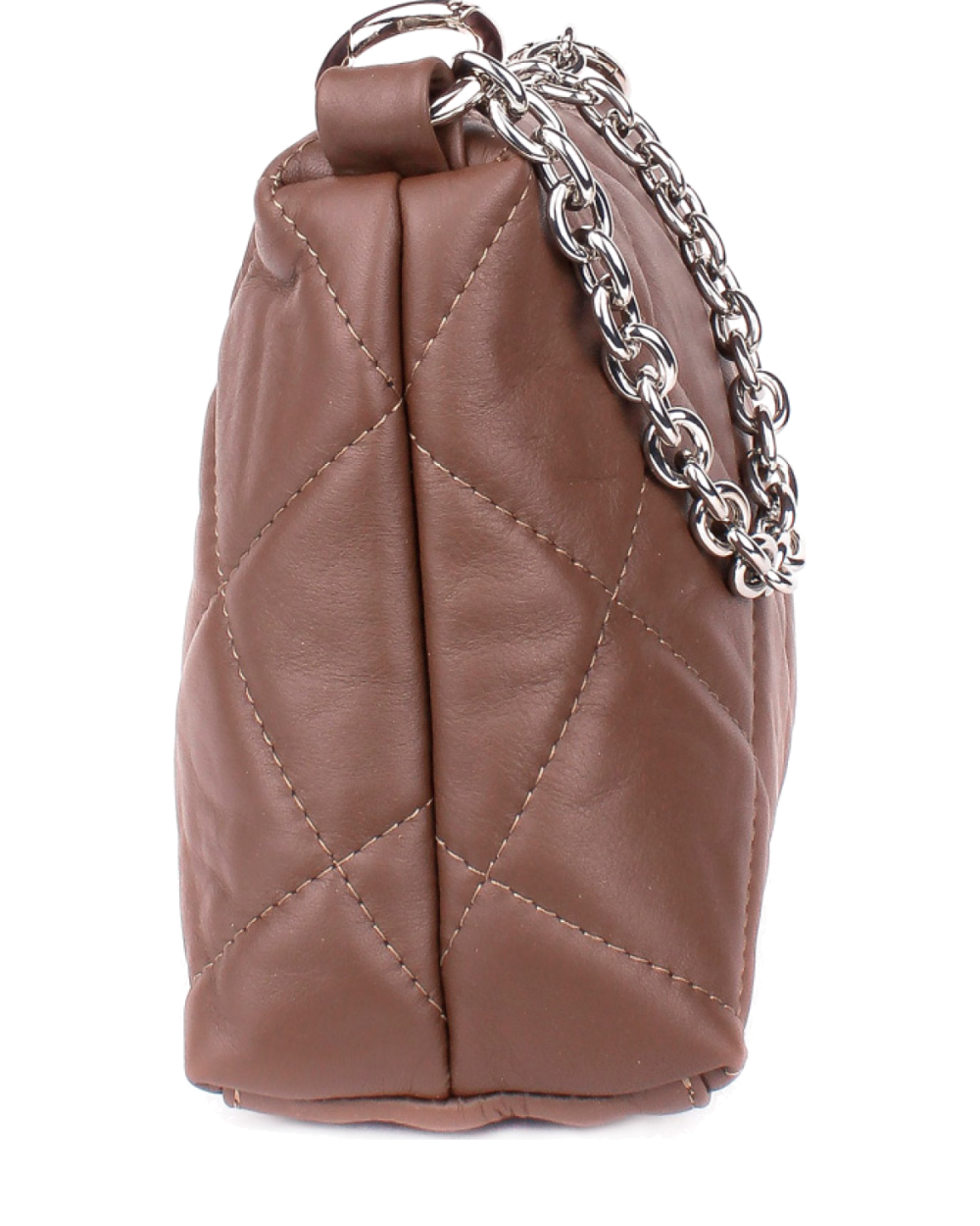 Bandolera de piel italiana Gris, Marrón 1609-104-37