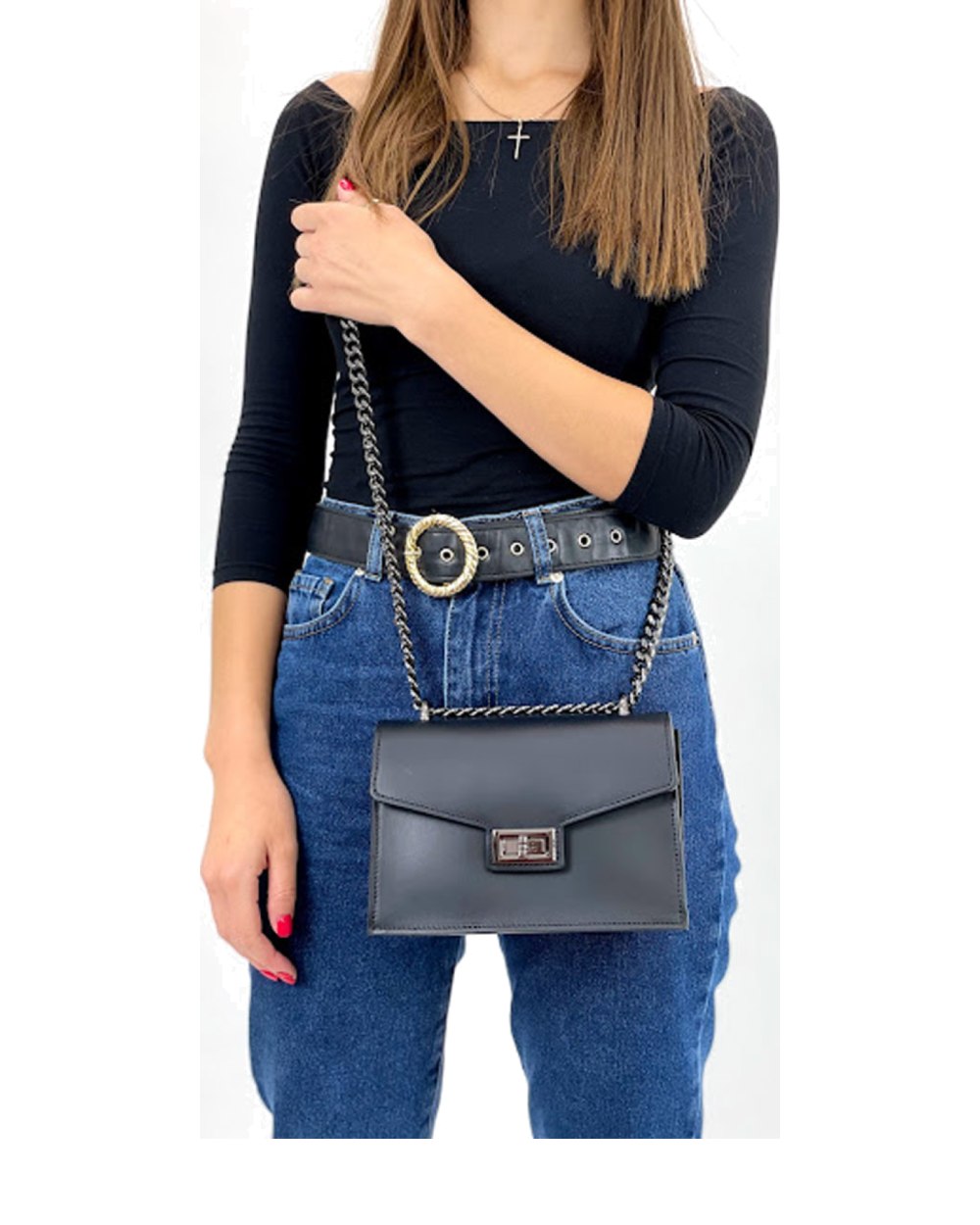 Bandolera NOTA Negro