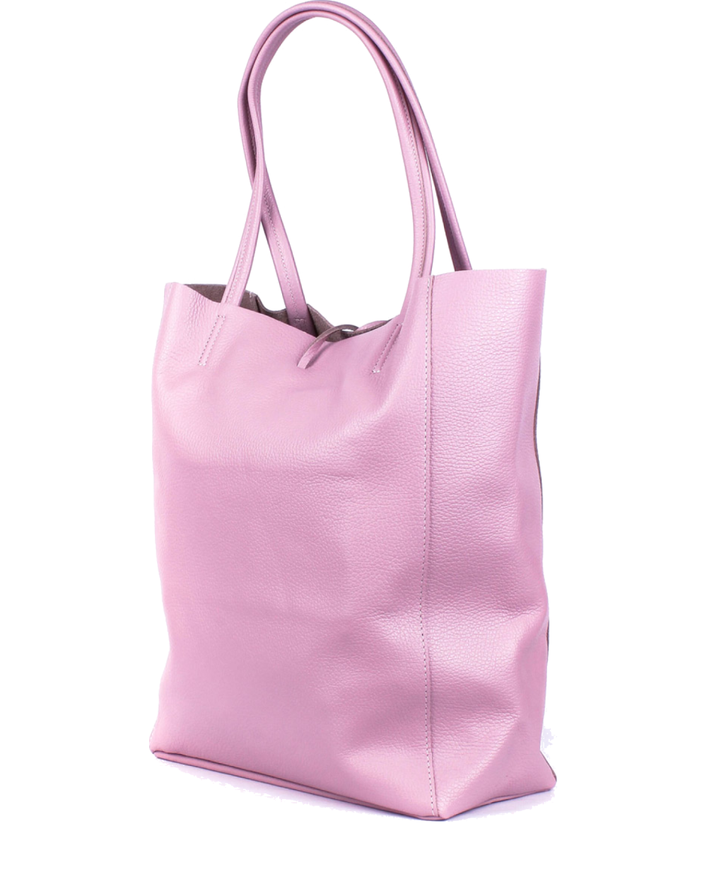 Shopper de piel italiana LARGO Rosa