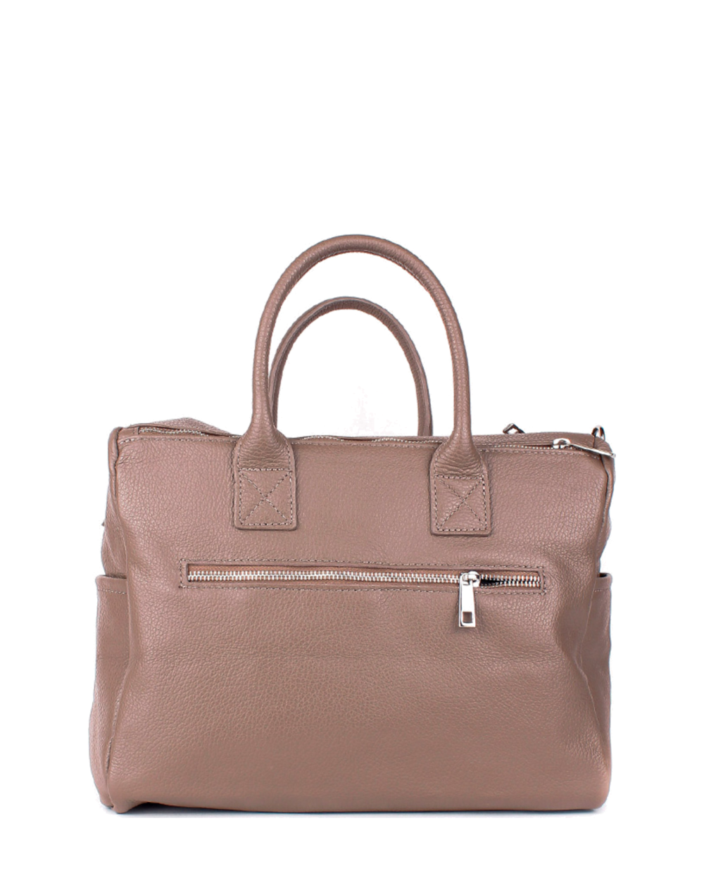 Bolso de mano de piel italiana Desireless Marrón