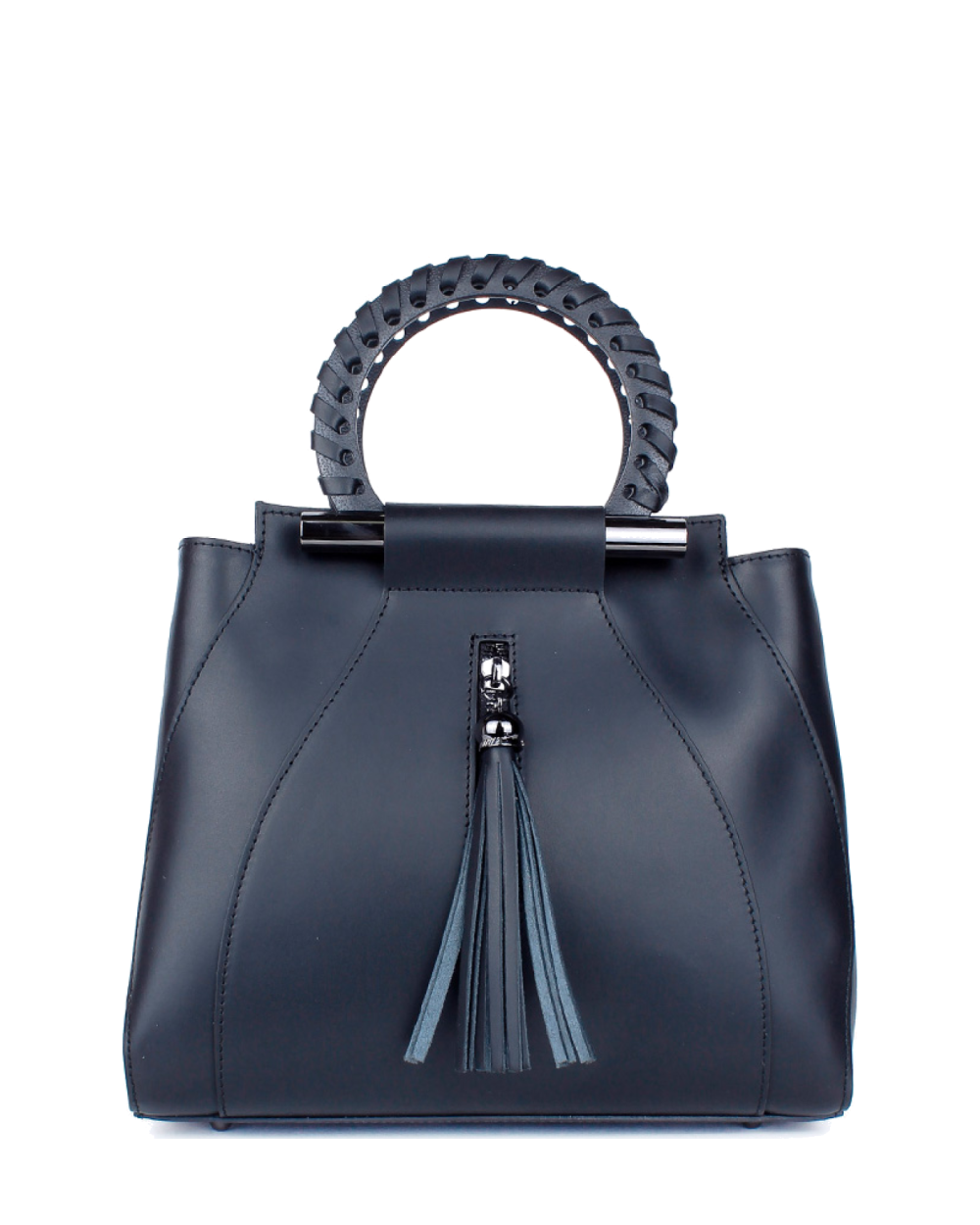 Bolso de mano de piel italiana Organo Negro