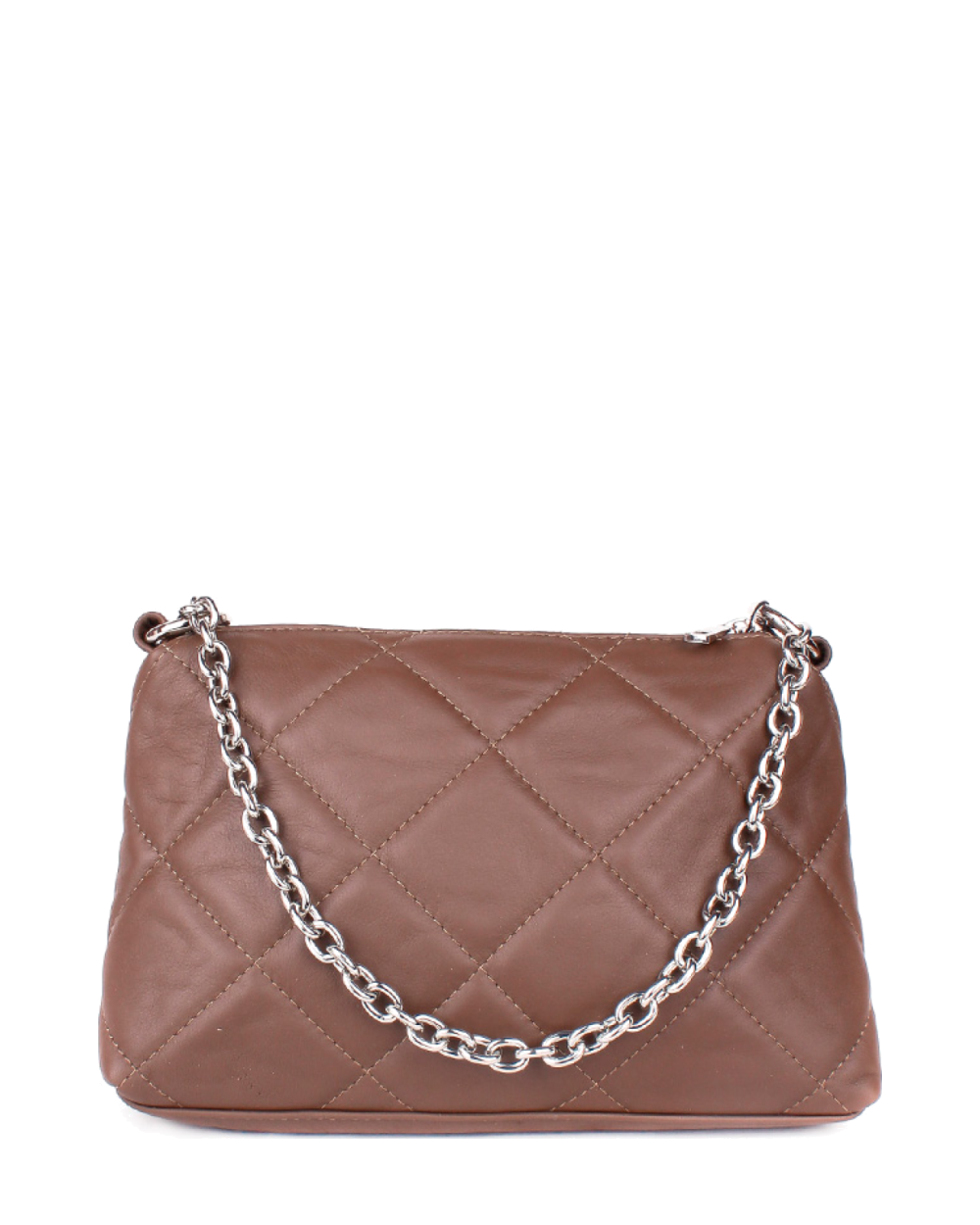 Bandolera de piel italiana Gris, Marrón 1609-104-37