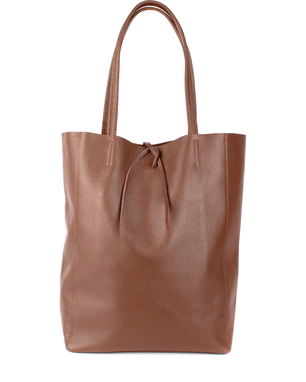 Shopper de piel italiana LARGO Marrón