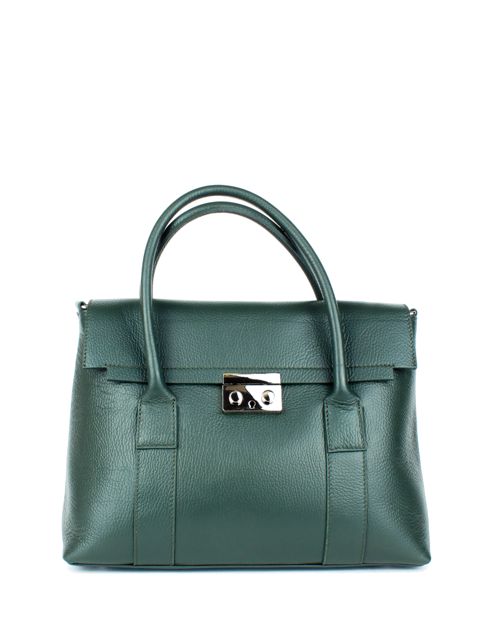 Bolso de mano de piel italiana Armonico Verde