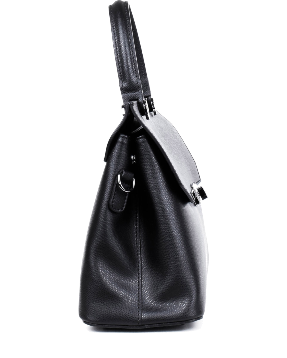 Bolso de mano de piel italiana ALTO Negro