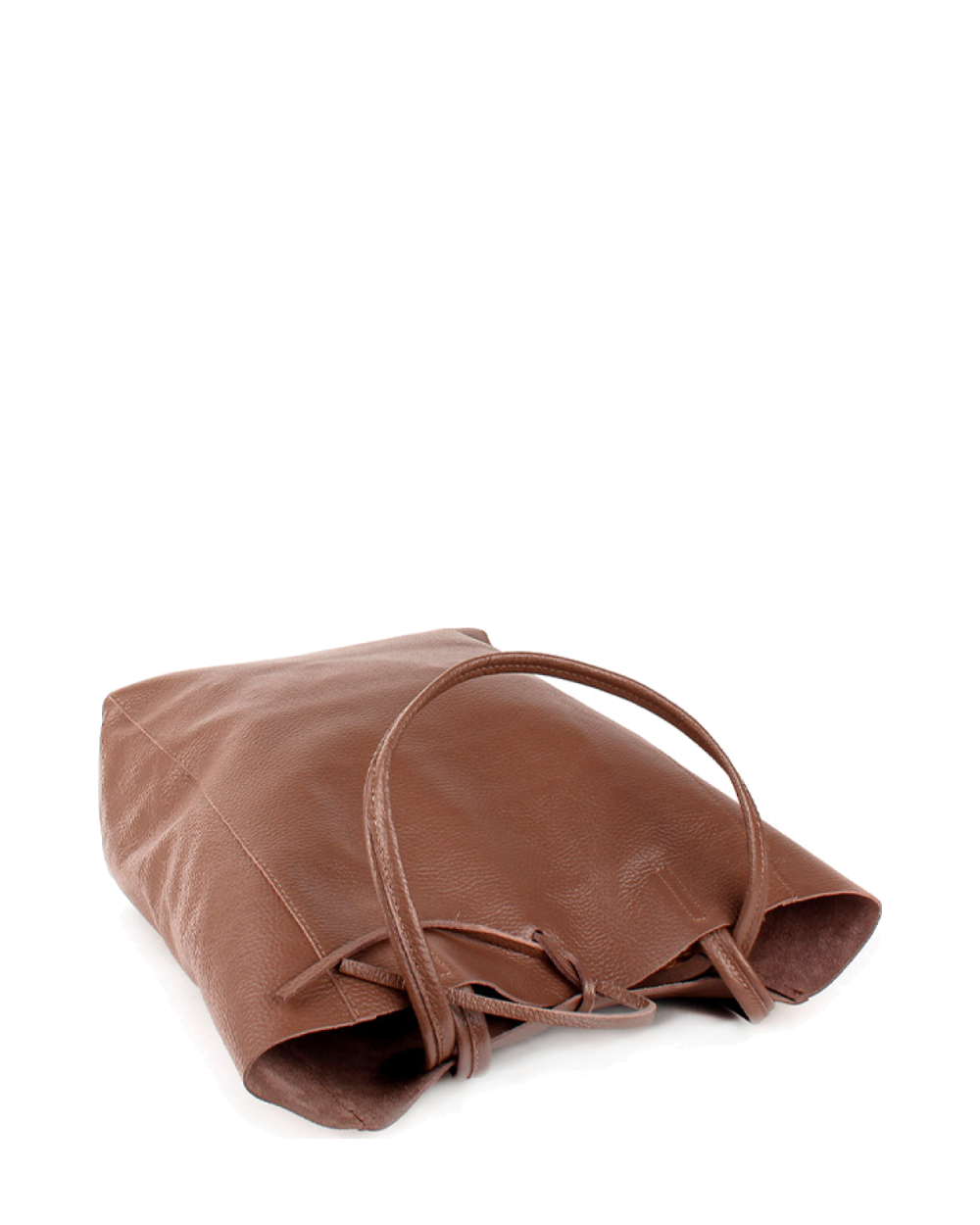 Shopper de piel italiana LARGO Marrón