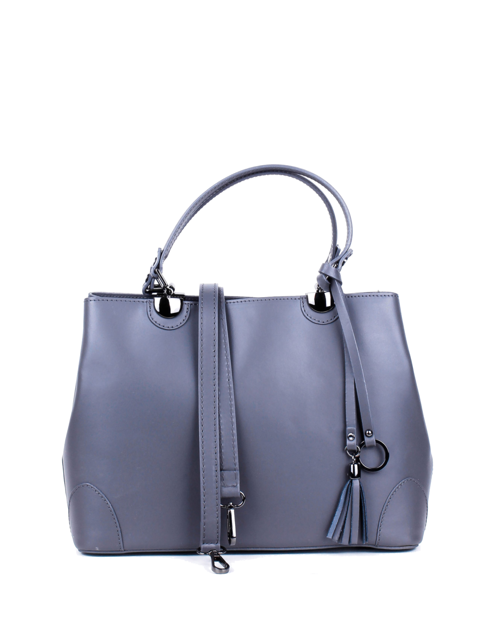 Bolso Tote de piel italiana FIORI Gris