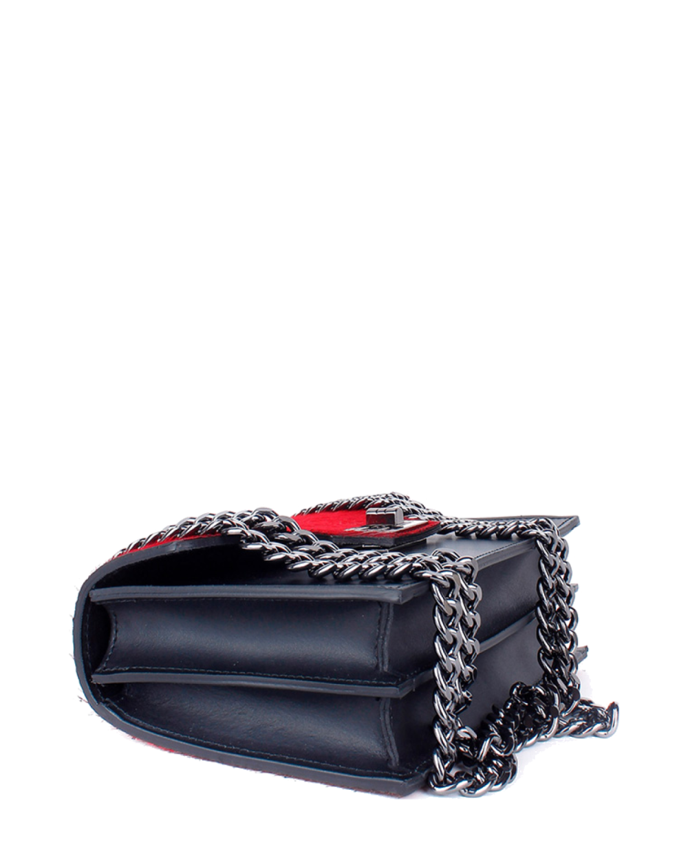 Bandolera de piel italiana Negro 3940-0512-151