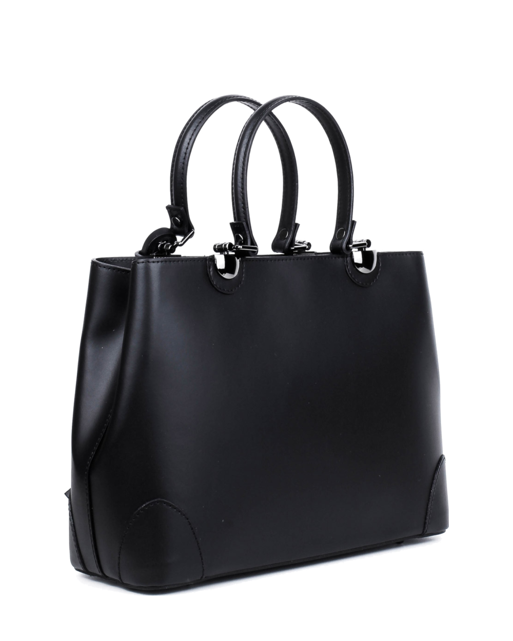 Bolso Tote de piel italiana FIORI Negro