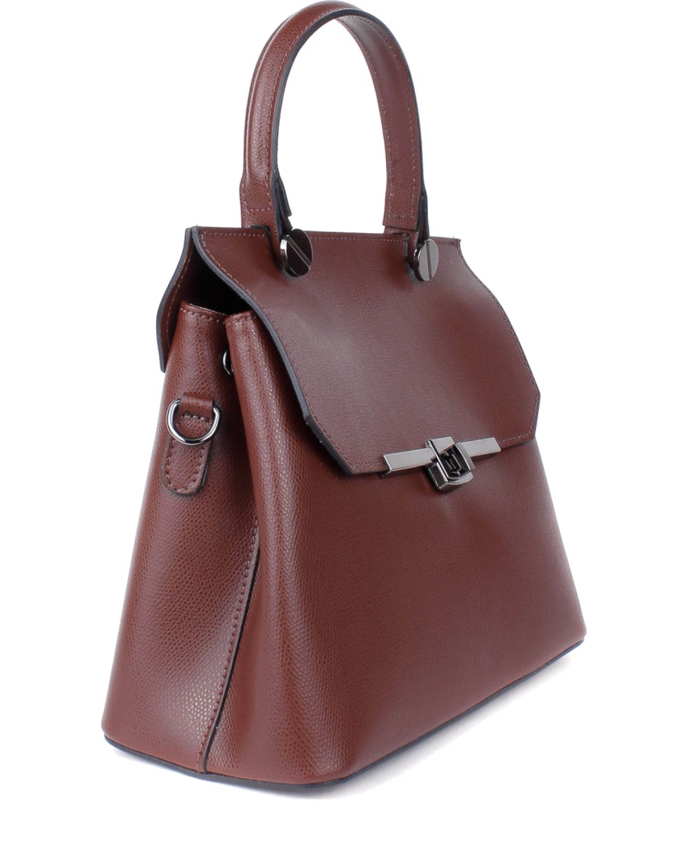 Bolso de mano de piel italiana Alto Marrón