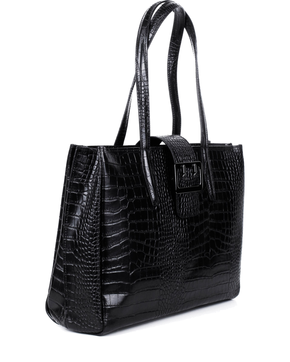 Bolso de mano de piel italiana Accordy Negro