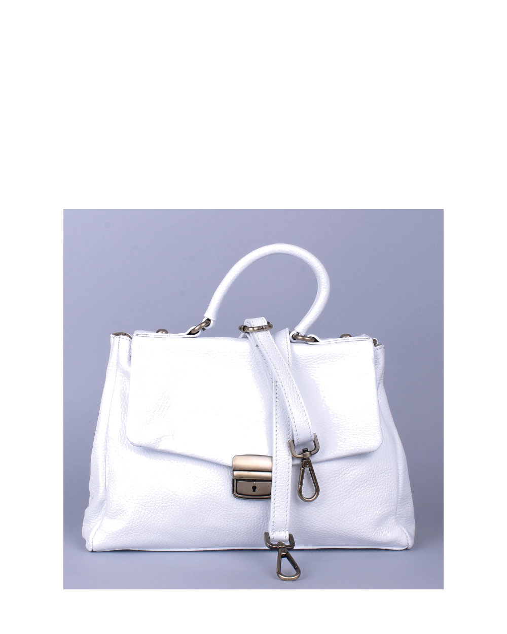 Bolso de mano de piel italiana ABBA Blanco