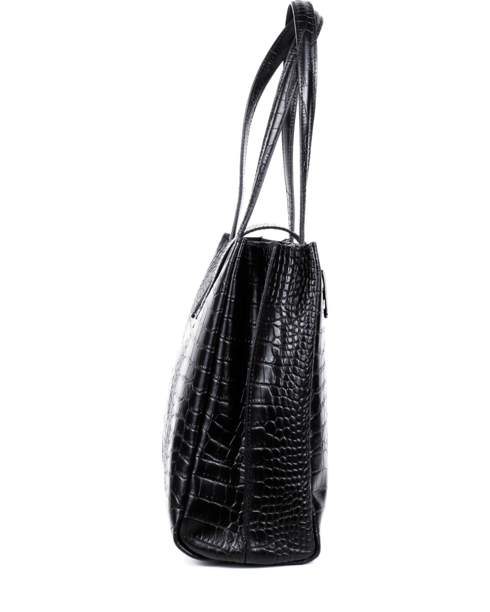 Bolso de mano de piel italiana Accordy Negro