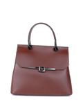 Bolso de mano de piel italiana Alto Marrón