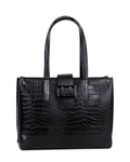 Bolso de mano de piel italiana Accordy Negro