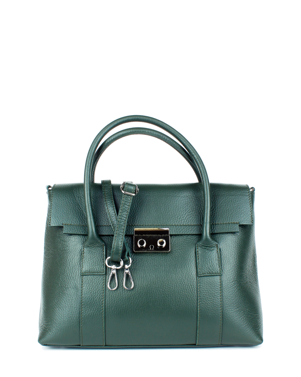 Bolso de mano de piel italiana Armonico Verde