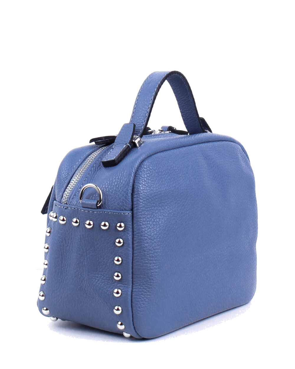 Bolso de mano de piel italiana Comodo Azul