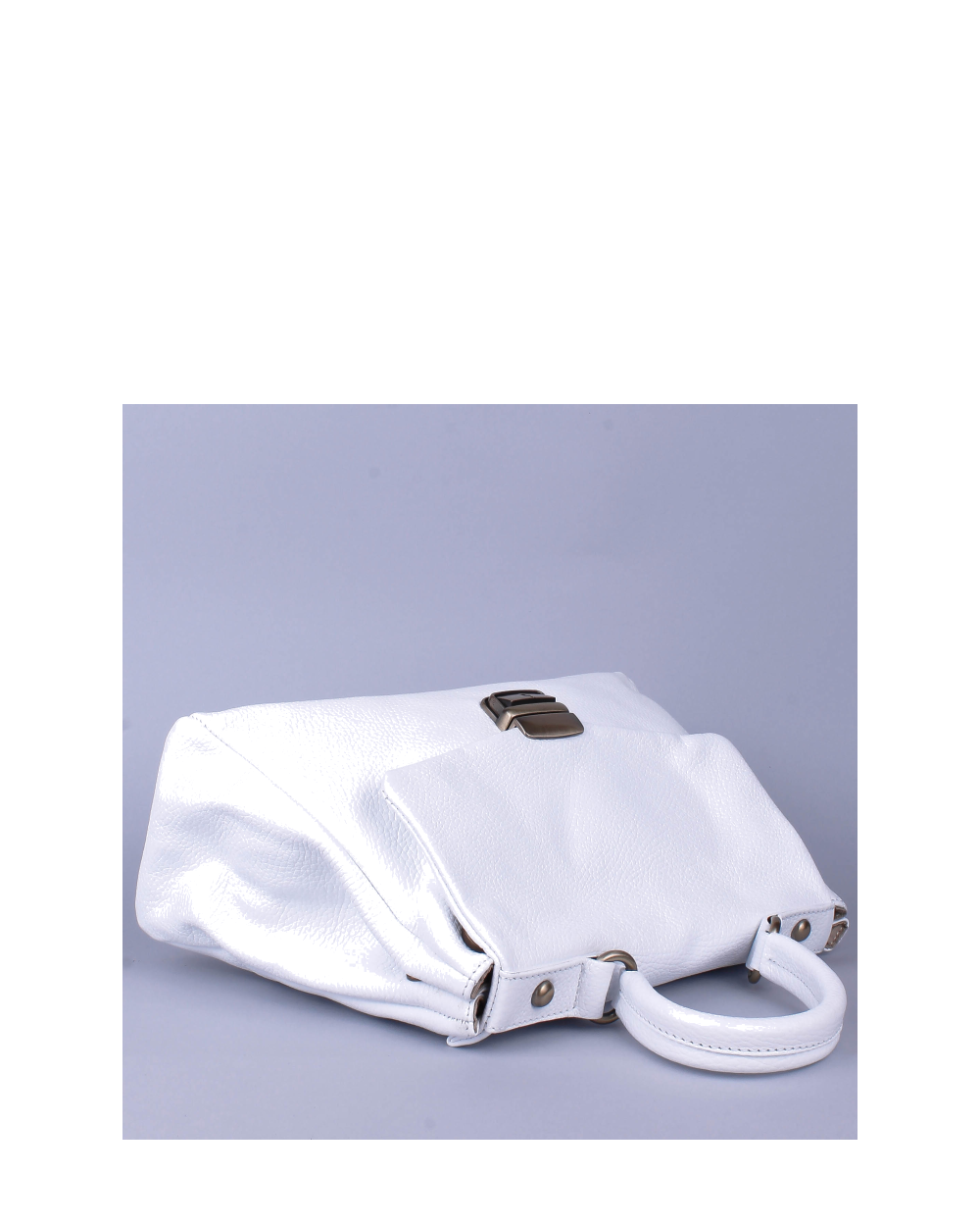 Bolso de mano de piel italiana ABBA Blanco