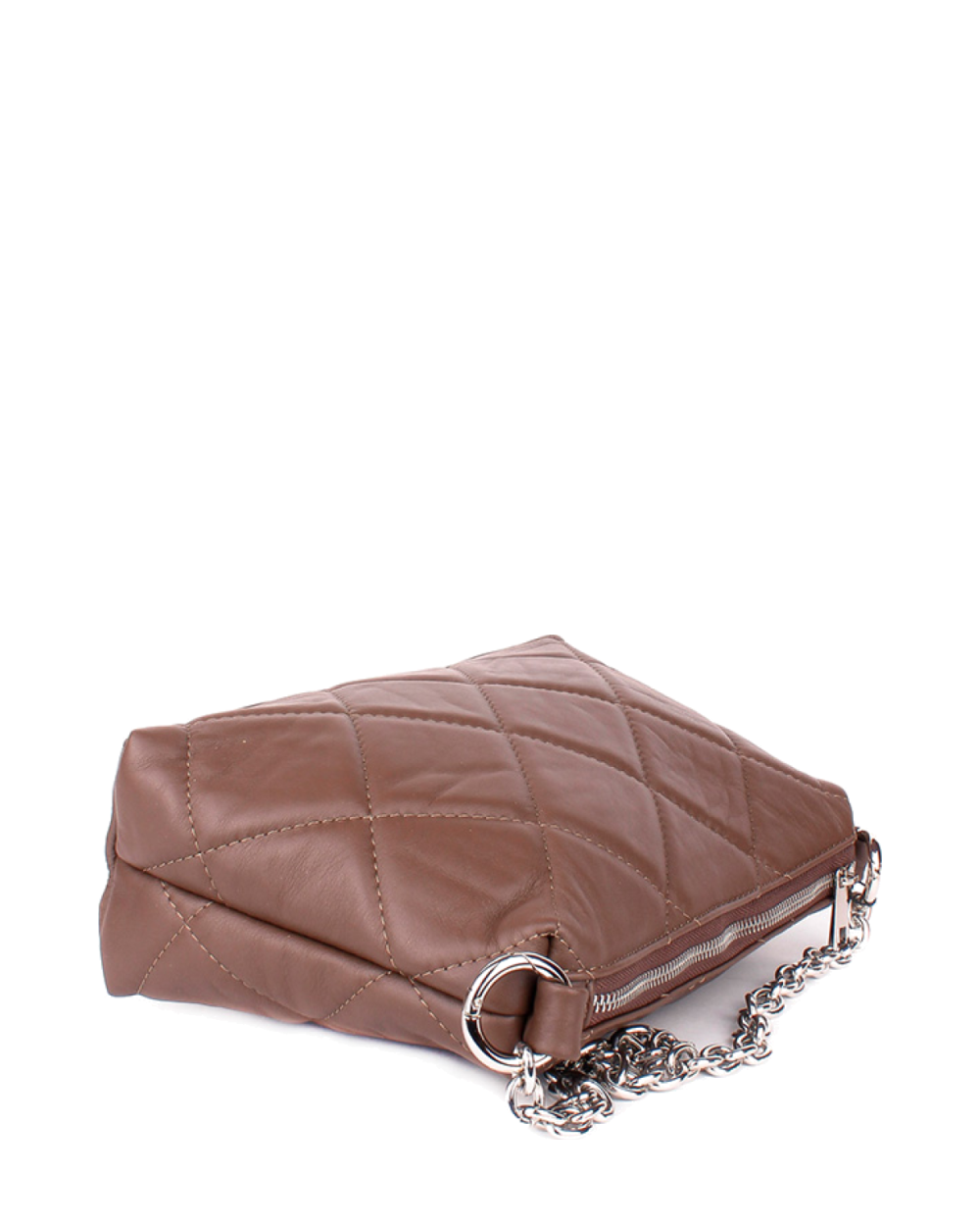 Bandolera de piel italiana Gris, Marrón 1609-104-37