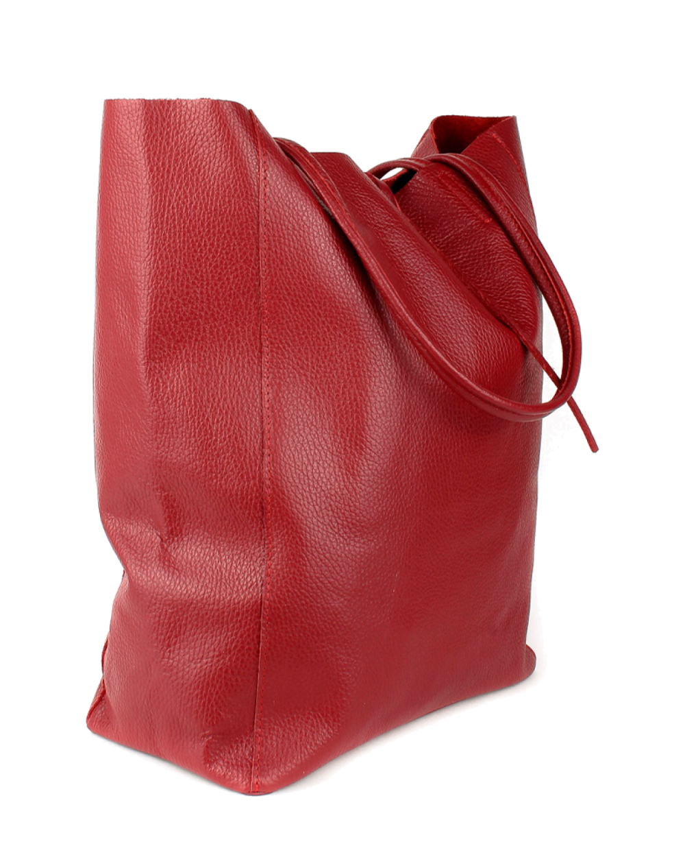 Shopper de piel italiana LARGO Borgoña