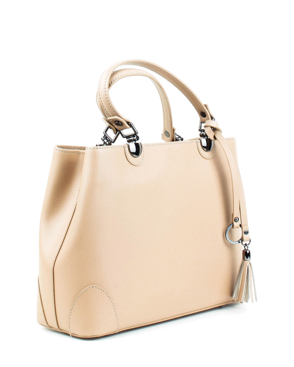 Bolso Tote de piel italiana Fiori Beige