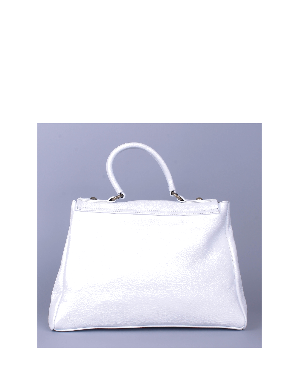 Bolso de mano de piel italiana ABBA Blanco