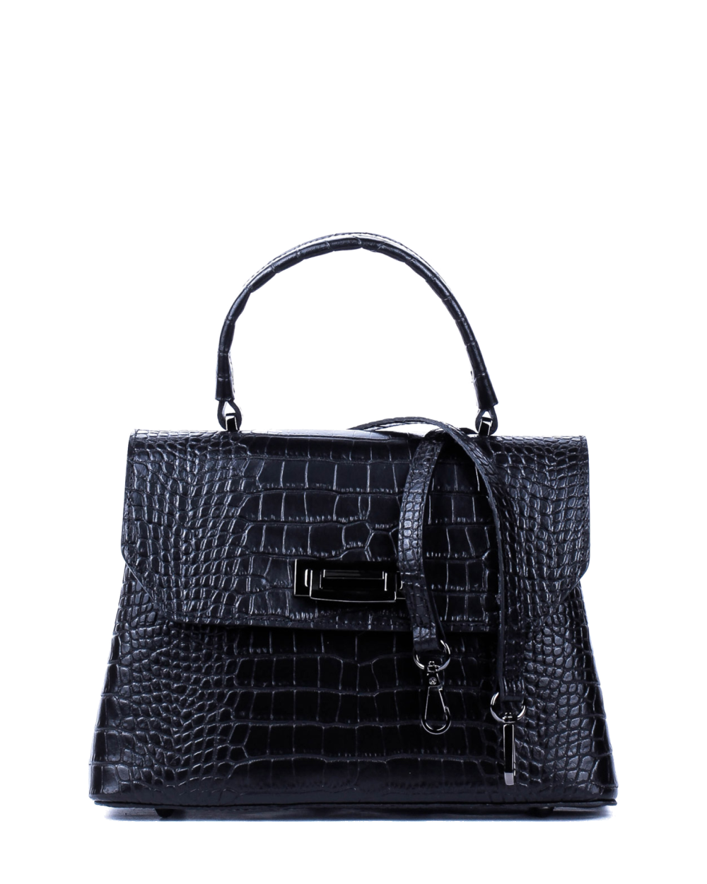 Bolso de mano de piel italiana STOCATTO Negro