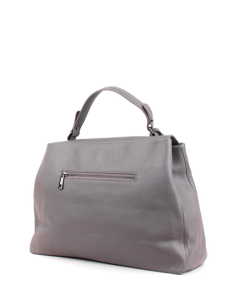 Bolso de mano de piel italiana LUNGA Gris