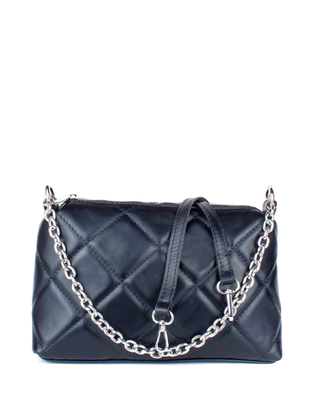 Bandolera de piel italiana Negro 1609-05-37