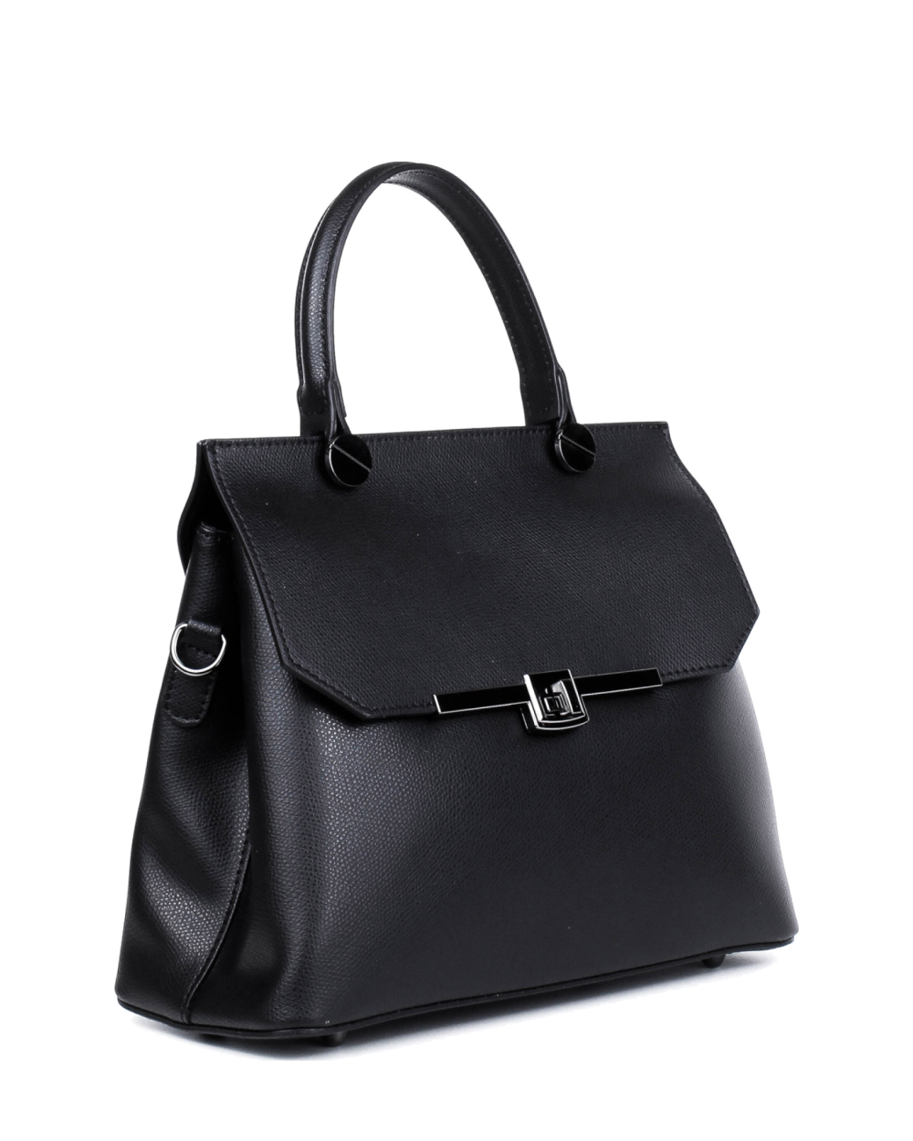 Bolso de mano de piel italiana ALTO Negro